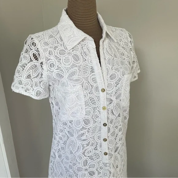 Lilly Pulitzer Nelle Lace Button-Down Dress size 4 NWT - Picture 2 of 11